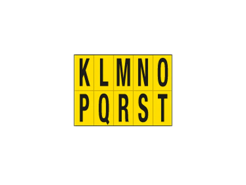 Lettere Adesive in PVC - da K a T - 70x124 mm - 906KT (Nero su Giallo) Lettere Adesive in PVC - da K a T - 70x124 mm - 906KT (Nero su Giallo)
