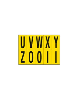 Lettere Adesive in PVC - da U a Z - 70x124 mm - 906UZ (Nero su Giallo)