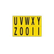 Lettere Adesive in PVC - da U a Z - 70x124 mm - 906UZ (Nero su Giallo)