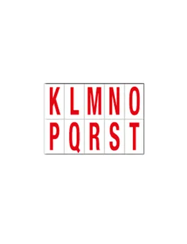 Lettere Adesive in PVC - da K a T - 70x124 mm - 916KT (Rosso su Bianco)