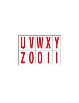 Lettere Adesive in PVC - da U a Z - 70x124 mm - 916UZ (Rosso su Bianco)
