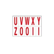 Lettere Adesive in PVC - da U a Z - 70x124 mm - 916UZ (Rosso su Bianco)