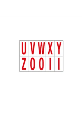Lettere Adesive in PVC - da U a Z - 70x124 mm - 916UZ (Rosso su Bianco)