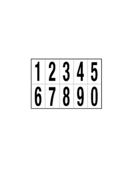 Numeri Adesivi in PVC - da 0 a 9 - 56x99 mm - 935.09 (Nero su Bianco)
