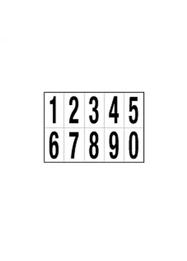 Numeri Adesivi in PVC - da 0 a 9 - 56x99 mm - 935.09 (Nero su Bianco)