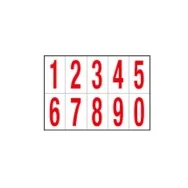 Numeri Adesivi in PVC - da 0 a 9 - 56x99 mm - 915.09 (Rosso su Bianco)