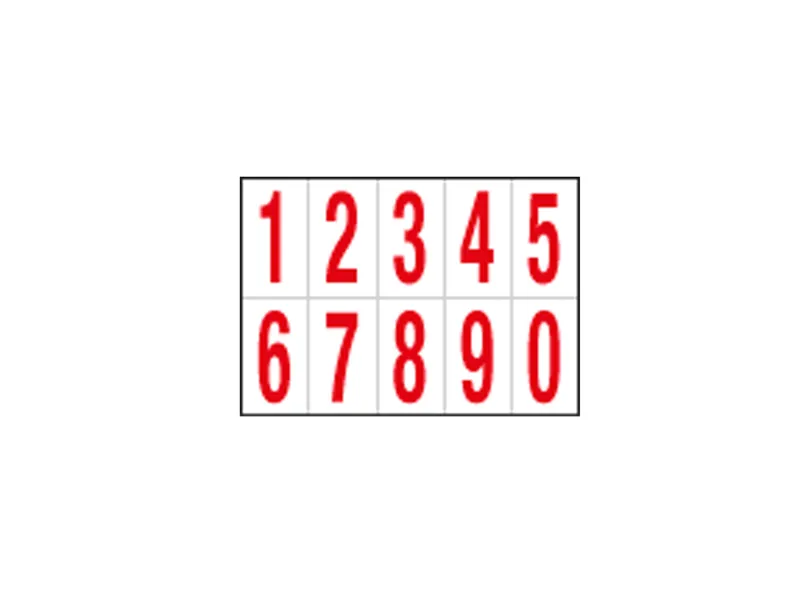 Numeri Adesivi in PVC - da 0 a 9 - 56x99 mm - 915.09 (Rosso su Bianco)