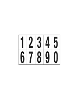 Numeri Adesivi in PVC - da 0 a 9 - 70x124 mm - 936.09 (Nero su Bianco)