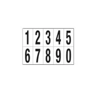 Numeri Adesivi in PVC - da 0 a 9 - 70x124 mm - 936.09 (Nero su Bianco)