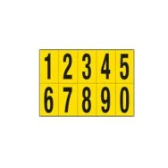 Numeri Adesivi in PVC - da 0 a 9 - 70x124 mm - 906.09 (Nero su Giallo)