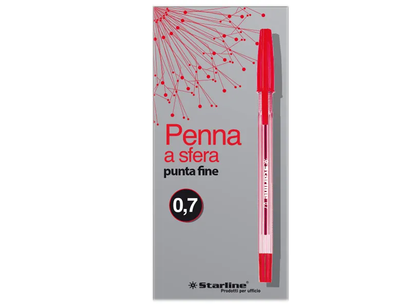 Penna a Sfera Starline - 0,7 mm (Rosso Conf. 50)