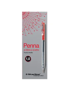 Penna a Sfera a Scatto Starline - 1 mm - 5605 (Rosso Conf. 20)