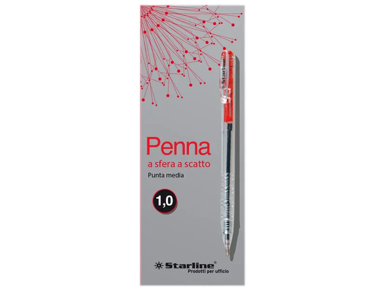 Penna a Sfera a Scatto Starline - 1 mm - 5605 (Rosso Conf. 20)