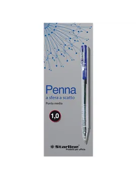 Penna a Sfera a Scatto Starline - 1 mm - 5604 (Blu Conf. 20)