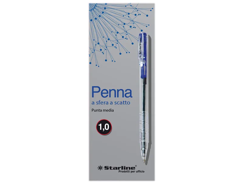 Penna a Sfera a Scatto Starline - 1 mm - 5604 (Blu Conf. 20)