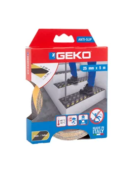 Nastro Adesivo Antiscivolo Antislip Geko - 25 mm x 5 m - 220/55 (Giallo e Nero)