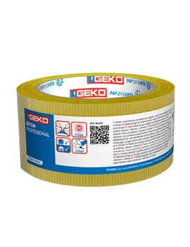 Nastro Adesivo Telato Beton Geko - 50 mm x 50 m - per Esterni e Superfici Ruvide - 21000/615 (Giallo)