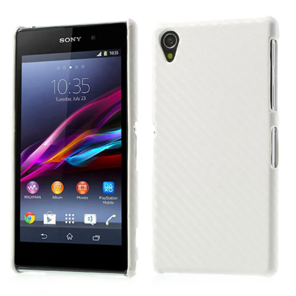 Cover Cabon Look per Sony Xperia Z1 (Bianco)