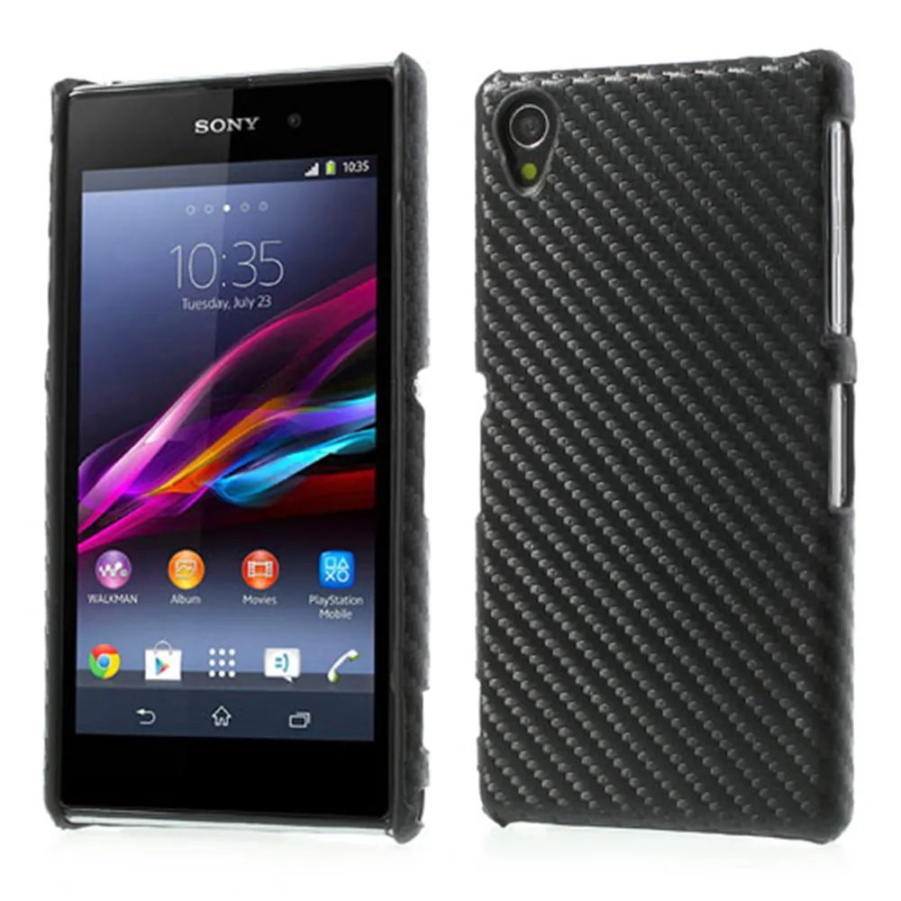 Cover Carbon Look per Sony Xperia Z1 (Nero)