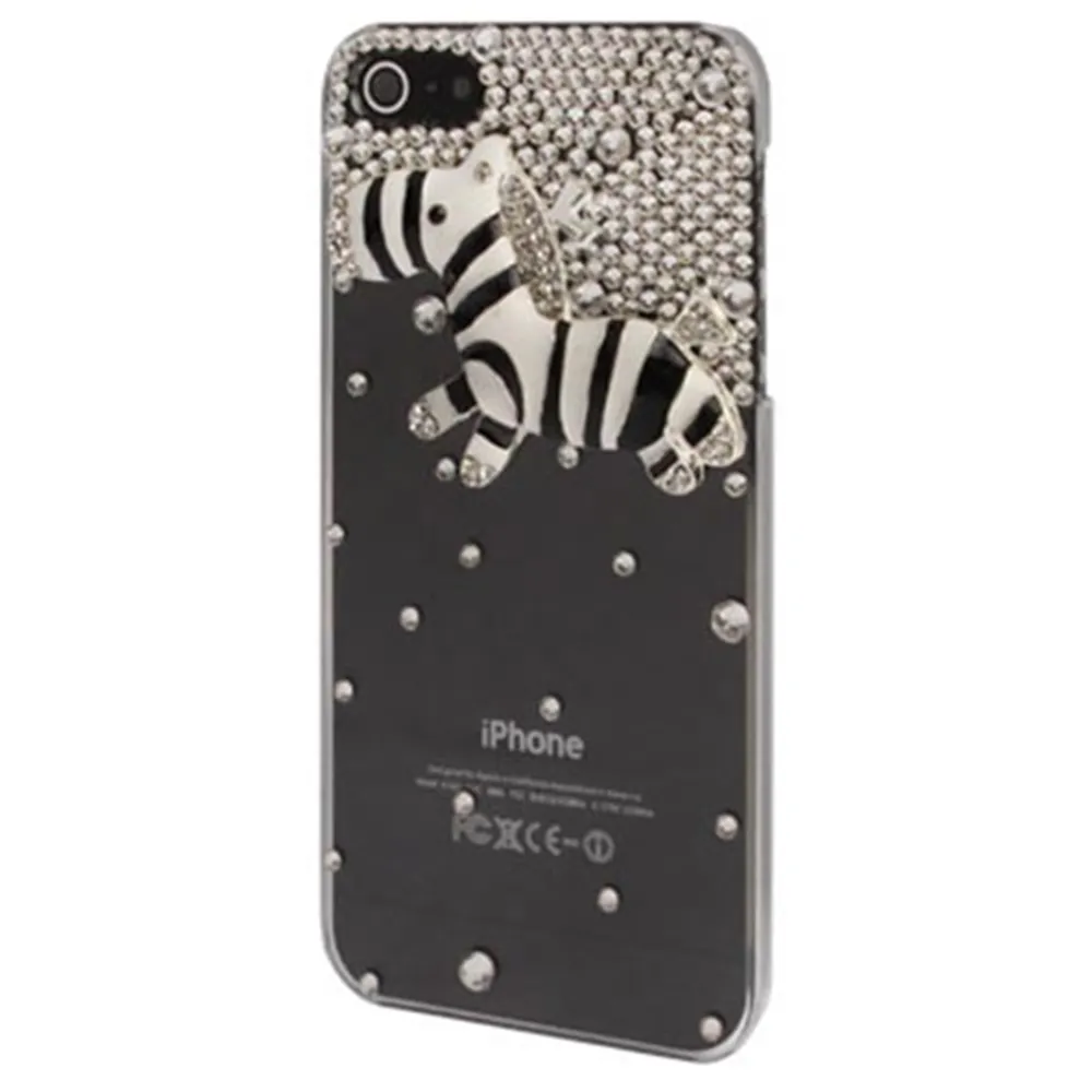 Cover con Strass Design Zebra per Apple iPhone 5 5S
