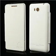 Cover Copribatteria Flip a Portafoglio per Huawei Ascend G600 (Bianco)
