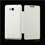 Cover Copribatteria Flip a Portafoglio per Huawei Ascend G600 (Bianco)