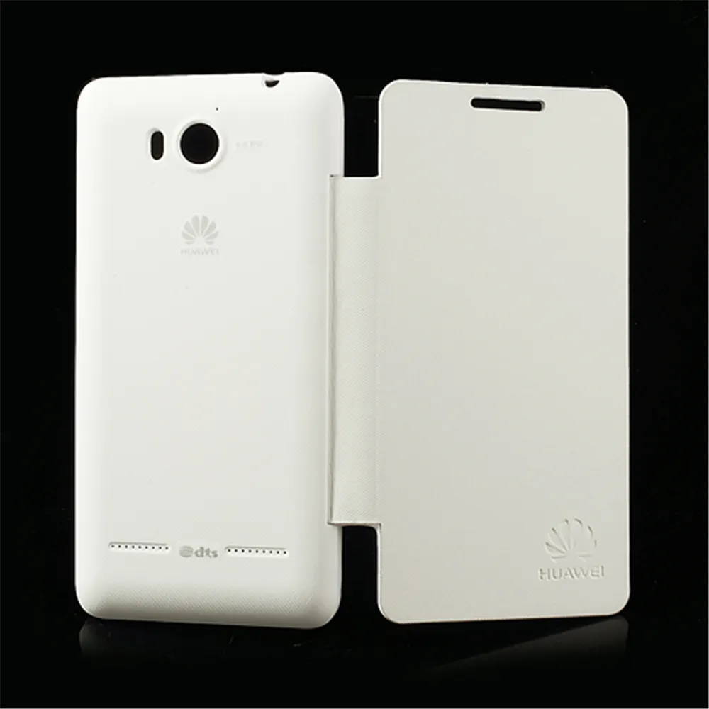 Cover Copribatteria Flip a Portafoglio per Huawei Ascend G600 (Bianco)