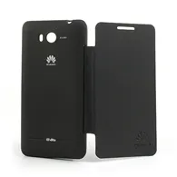 Cover Copribatteria Flip a Portafoglio per Huawei Ascend G600 (Nero)