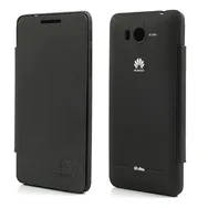 Cover Copribatteria Flip a Portafoglio per Huawei Ascend G600 (Nero)