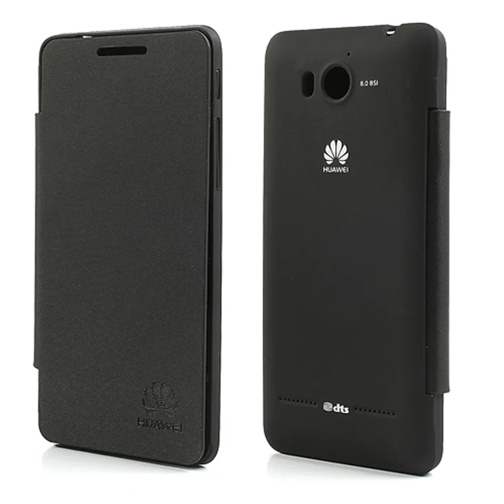 Cover Copribatteria Flip a Portafoglio per Huawei Ascend G600 (Nero)