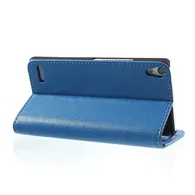 Cover Flip a Portafoglio Carta di Credito per Huawei Ascend P6 (Blu)