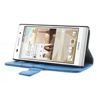 Cover Flip a Portafoglio Carta di Credito per Huawei Ascend P6 (Blu)