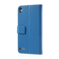 Cover Flip a Portafoglio Carta di Credito per Huawei Ascend P6 (Blu)