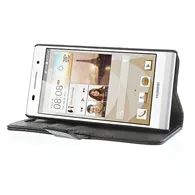 Cover Flip a Portafoglio Carta di Credito per Huawei Ascend P6 (Nero)