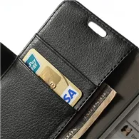 Cover Flip a Portafoglio Carta di Credito per Huawei Ascend P6 (Nero)