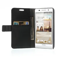 Cover Flip a Portafoglio Carta di Credito per Huawei Ascend P6 (Nero)