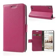 Cover Flip a Portafoglio Carta di Credito per Huawei Ascend P6 (Rosa)