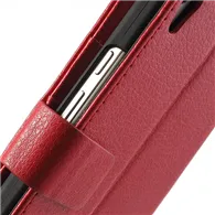 Cover Flip a Portafoglio Carta di Credito per Huawei Ascend P6 (Rosso)