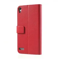 Cover Flip a Portafoglio Carta di Credito per Huawei Ascend P6 (Rosso)