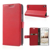 Cover Flip a Portafoglio Carta di Credito per Huawei Ascend P6 (Rosso)