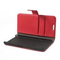 Cover Flip a Portafoglio Carta di Credito per Huawei Ascend P6 (Rosso)