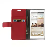 Cover Flip a Portafoglio Carta di Credito per Huawei Ascend P6 (Rosso)