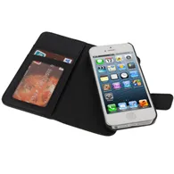 Cover Flip a Portafoglio Carta di Credito per iPhone 5 5S (Nero)