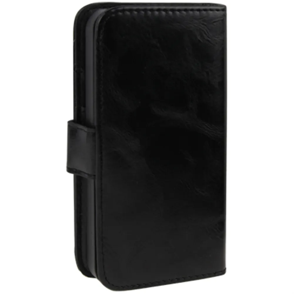 Cover Flip a Portafoglio Carta di Credito per iPhone 5 5S (Nero)