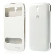 Cover Flip a Portafoglio Copribatteria S-View per Huawei Ascend G610 (Bianco)