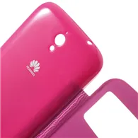Cover Flip a Portafoglio Copribatteria S-View per Huawei Ascend G610 (Fucsia)