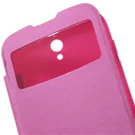 Cover Flip a Portafoglio Copribatteria S-View per Huawei Ascend G610 (Fucsia)