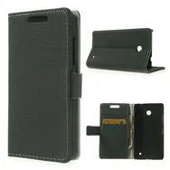 Cover Flip a Portafoglio in Cuoio per Nokia Lumia 630 (Grigio Scuro)