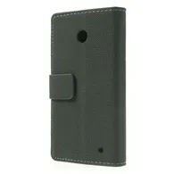 Cover Flip a Portafoglio in Cuoio per Nokia Lumia 630 (Grigio Scuro)