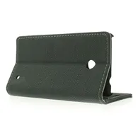 Cover Flip a Portafoglio in Cuoio per Nokia Lumia 630 (Grigio Scuro)